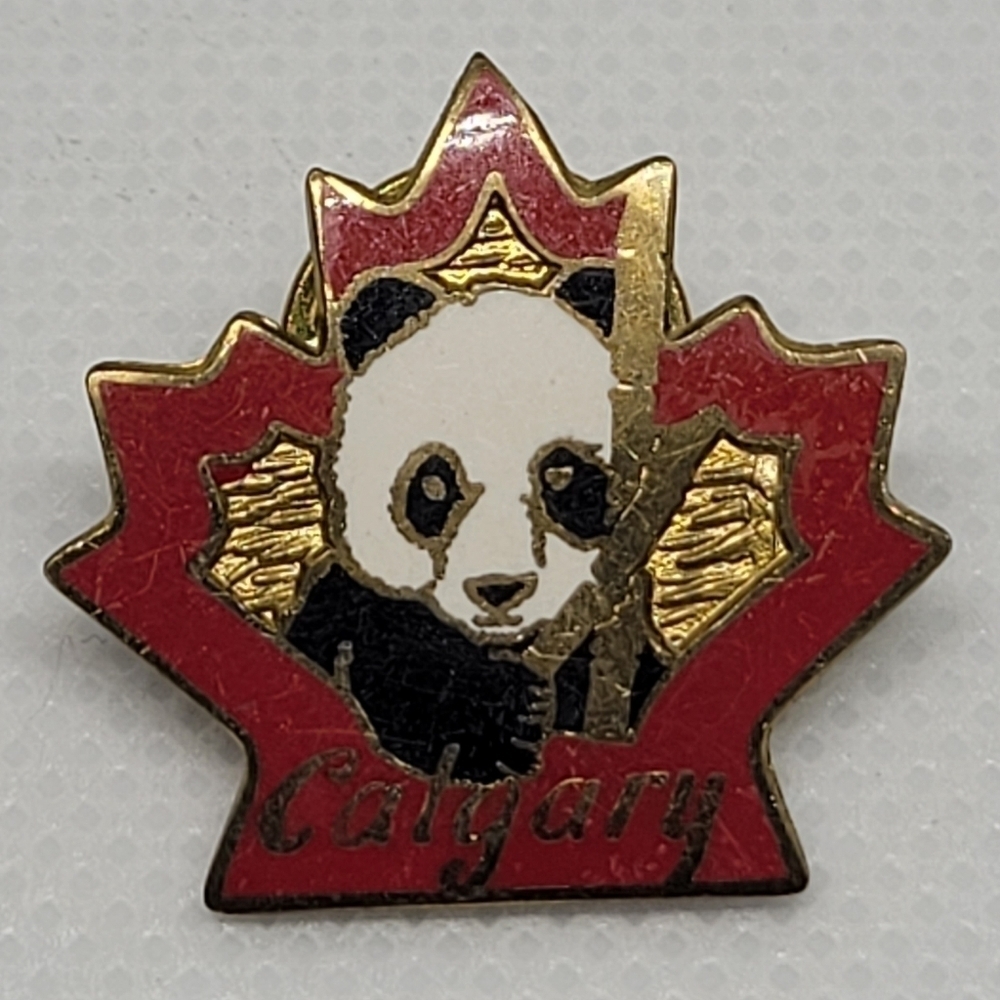 VINTAGE 1988 CALGARY ZOO PANDA VISIT & WINTER OLYMPICS Lapel Pins, Bundle of Two - Picture 3 of 12